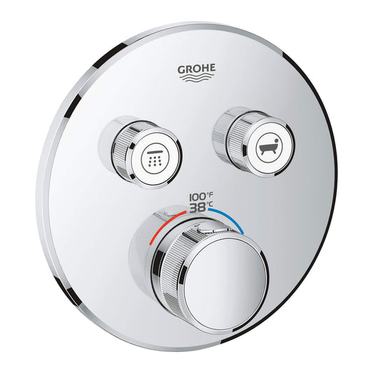 GROHE 29137000 Grohtherm Chrome Dual Function Thermostatic Valve Trim