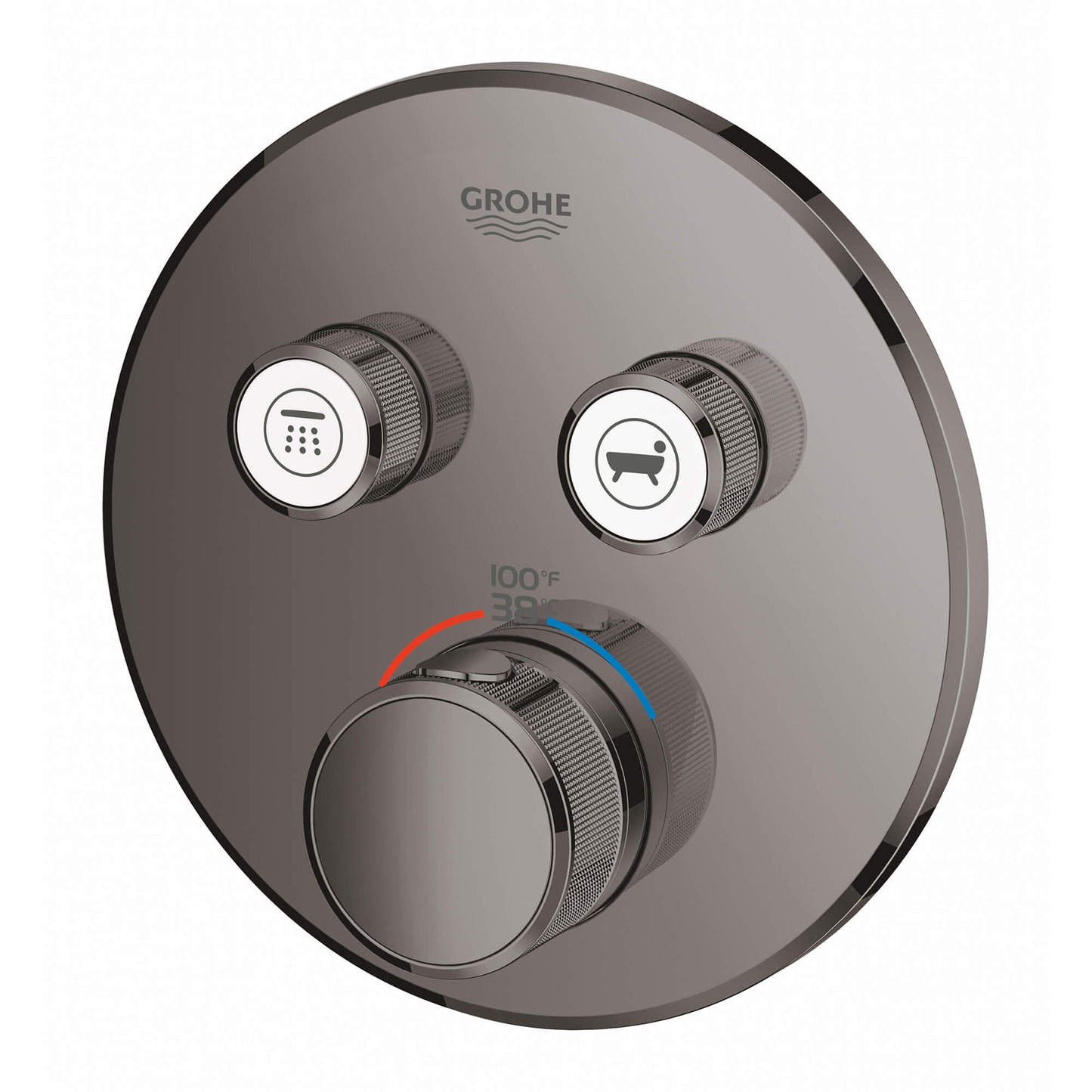 GROHE 29137A00 Grohtherm Hard Graphite Dual Function Thermostatic Valve Trim