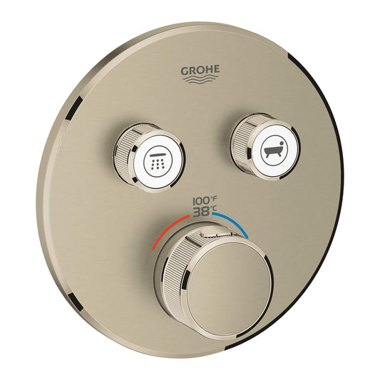 GROHE 29137EN0 Grohtherm Brushed Nickel Dual Function Thermostatic Valve Trim