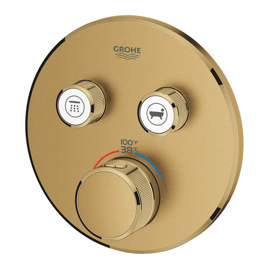 GROHE 29137GN0 Grohtherm Brushed Cool Sunrise Dual Function Thermostatic Valve Trim