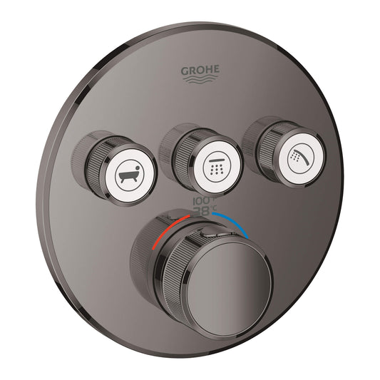 GROHE 29138A00 Grohtherm Hard Graphite Triple Function Thermostatic Valve Trim