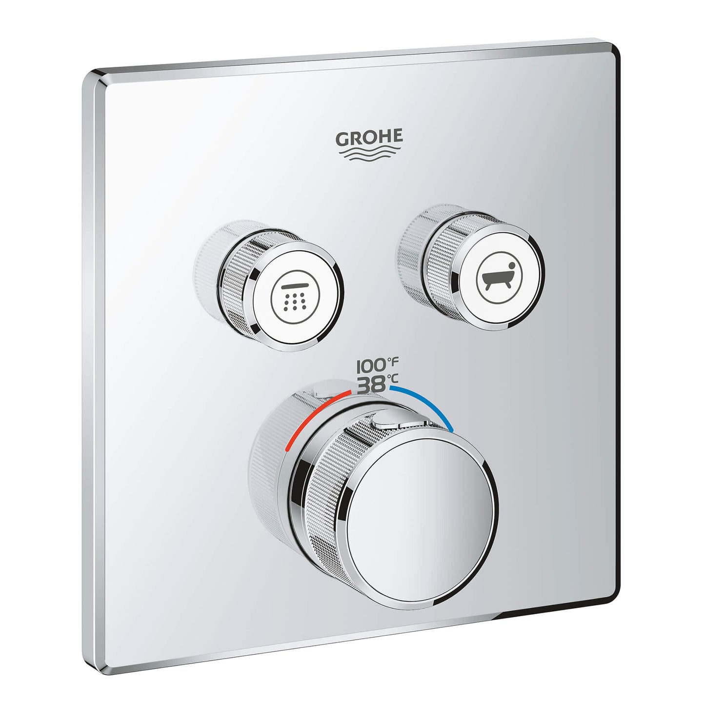 GROHE 29141000 Grohtherm Chrome Dual Function Thermostatic Valve Trim