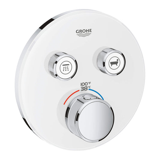 GROHE 29160LS0 Grohtherm Moon White Dual Function Thermostatic Valve Trim