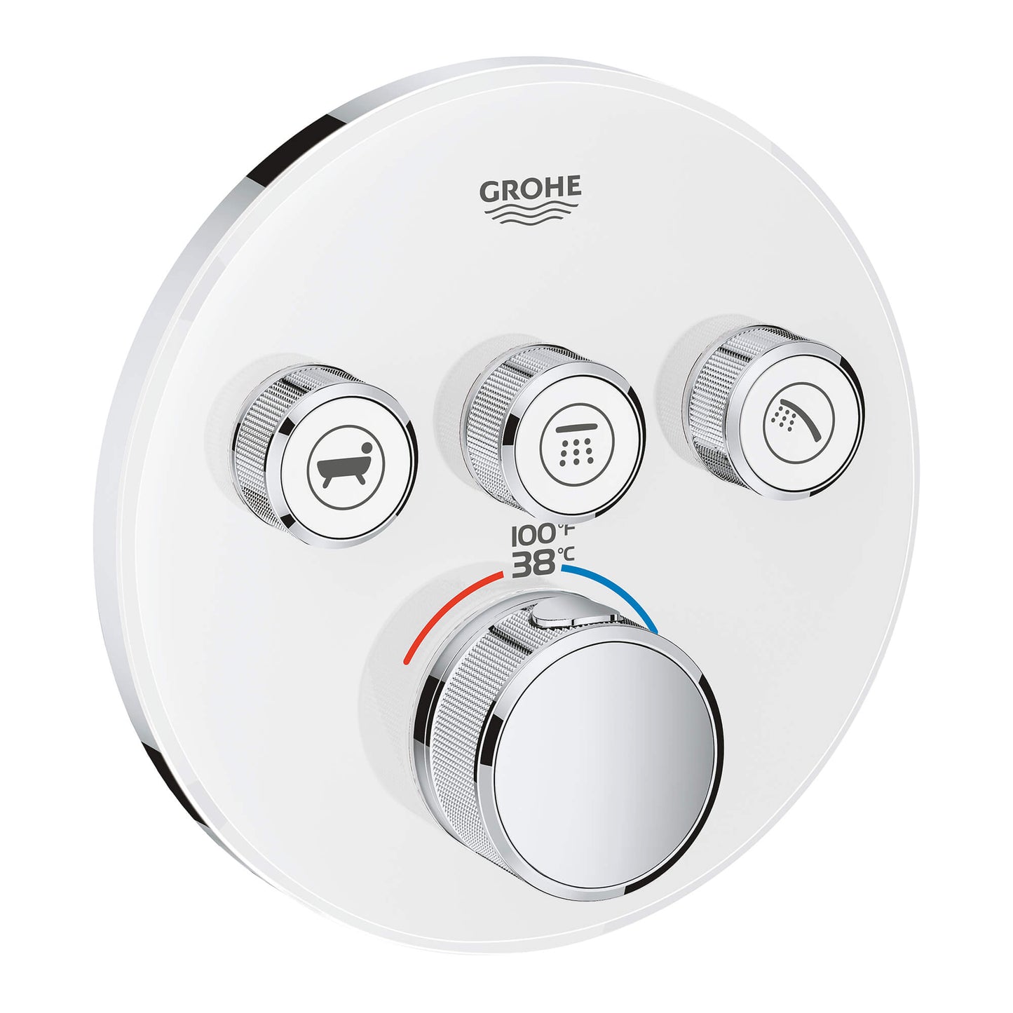 GROHE 29161LS0 Grohtherm Moon White Triple Function Thermostatic Valve Trim