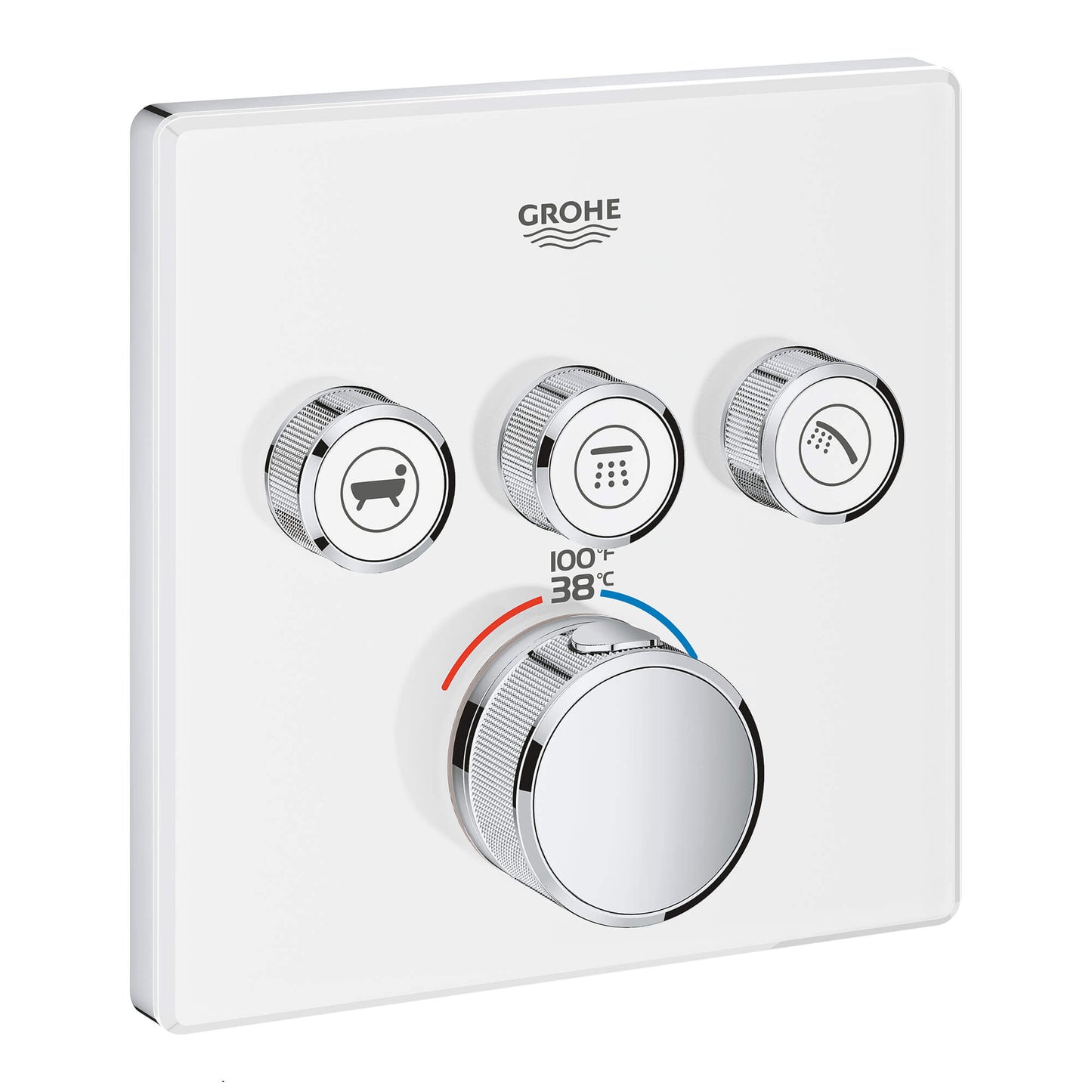 GROHE 29165LS0 Grohtherm Moon White Triple Function Thermostatic Valve Trim