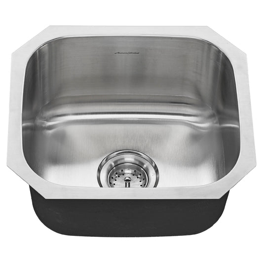 AMERICAN-STANDARD 18SB.9181600S.075, Portsmouth 18 x 16-Inch Stainless Steel Undermount Single-Bowl Kitchen Sink in Stainless Stl