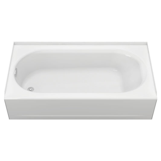 AMERICAN-STANDARD 2394202ICH.020, Princeton Americast 60 x 34-Inch Integral Apron Bathtub Left-Hand Outlet Luxury Ledge with Integral Drain in White
