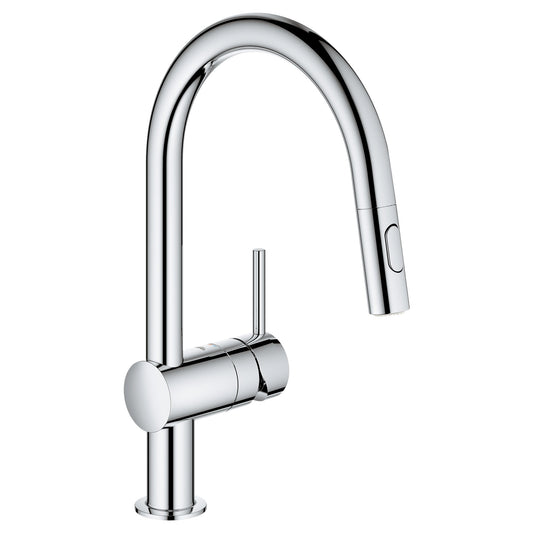 GROHE 31378003 Minta Chrome Minta Single-Handle Pull-Down Kitchen Faucet Dual Spray 1.75 GPM