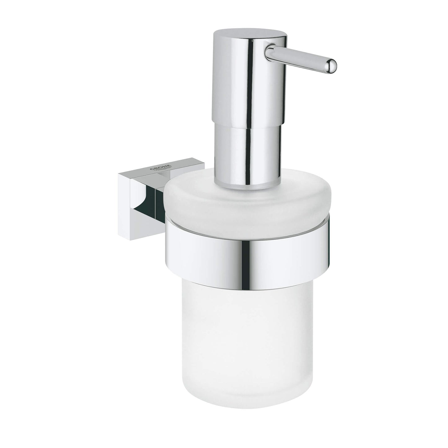 GROHE 40756001 Essentials Cube Chrome Soap Dispenser with Holder