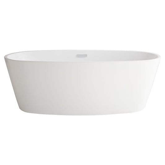 AMERICAN-STANDARD 2765034.020, Coastal Serin 68 x 31-Inch Freestanding Bathtub Center Drain With Integrated Overflow in White