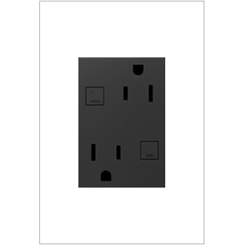 LEGRAND AGFTR2153G4 ADORNE  Plus Size Tamper-Resistant 15A Duplex Self-Test GFCI Receptacles, Graphite