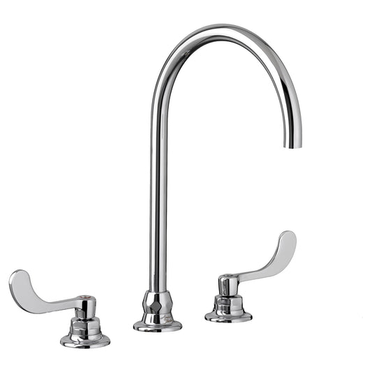 AMERICAN-STANDARD 6540188.002, Monterrey 8-Inch Widespread 8-inch Reach Gooseneck Faucet With Wrist Blade Handles 1.5 gpm/5.7 Lpm Laminar Flow in Spout Base in Chrome