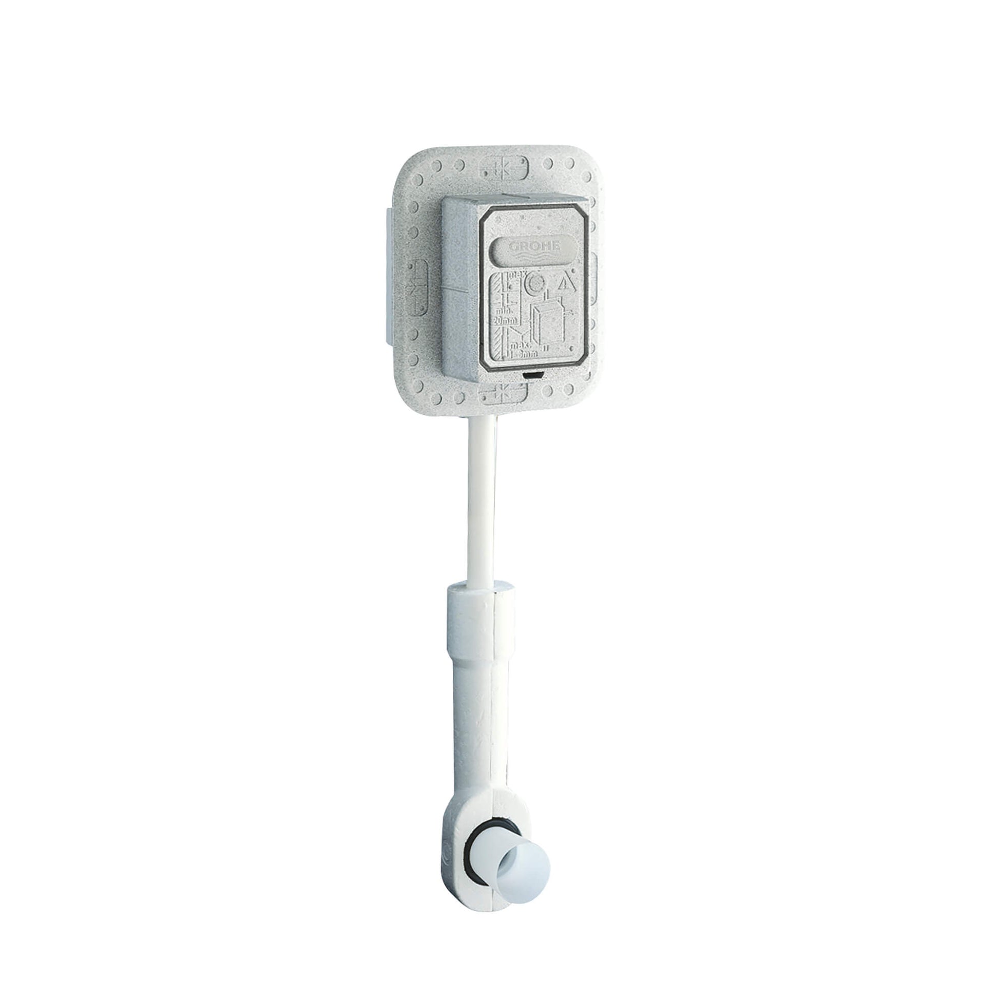 GROHE 37153000 Rondo Chrome Wall Carrier Toilet Flush Valve