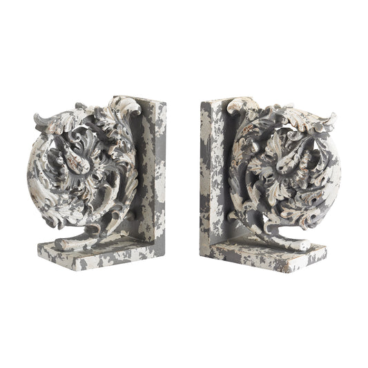 ELK STUDIO 387-014/S2 Aged Plaster Scroll Bookends (Pair)