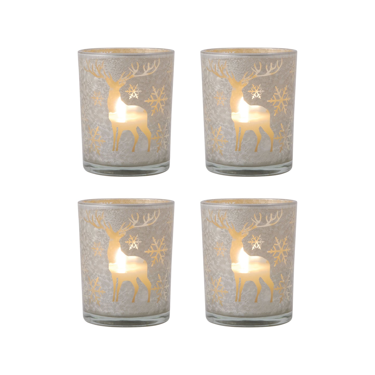 ELK STUDIO 394607/S4 Reindeer Pillar Holders (Set of 4)