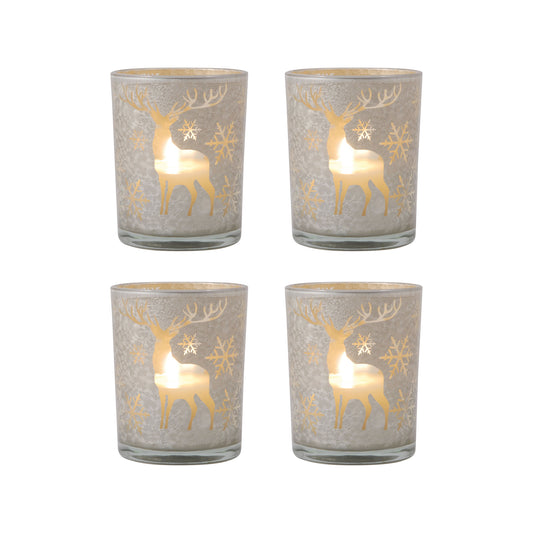 ELK STUDIO 394607/S4 Reindeer Pillar Holders (Set of 4)