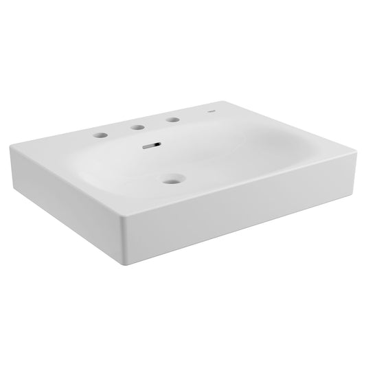 GROHE 39655000 Eurocube Alpine White Wall Mount 24" Bathroom Sink, 3-hole