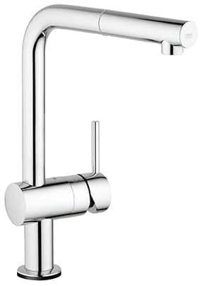 GROHE 30218001 Minta Chrome Single-Handle Pull-Out Kitchen Faucet Single Spray 1.75 GPM with Touch Technology