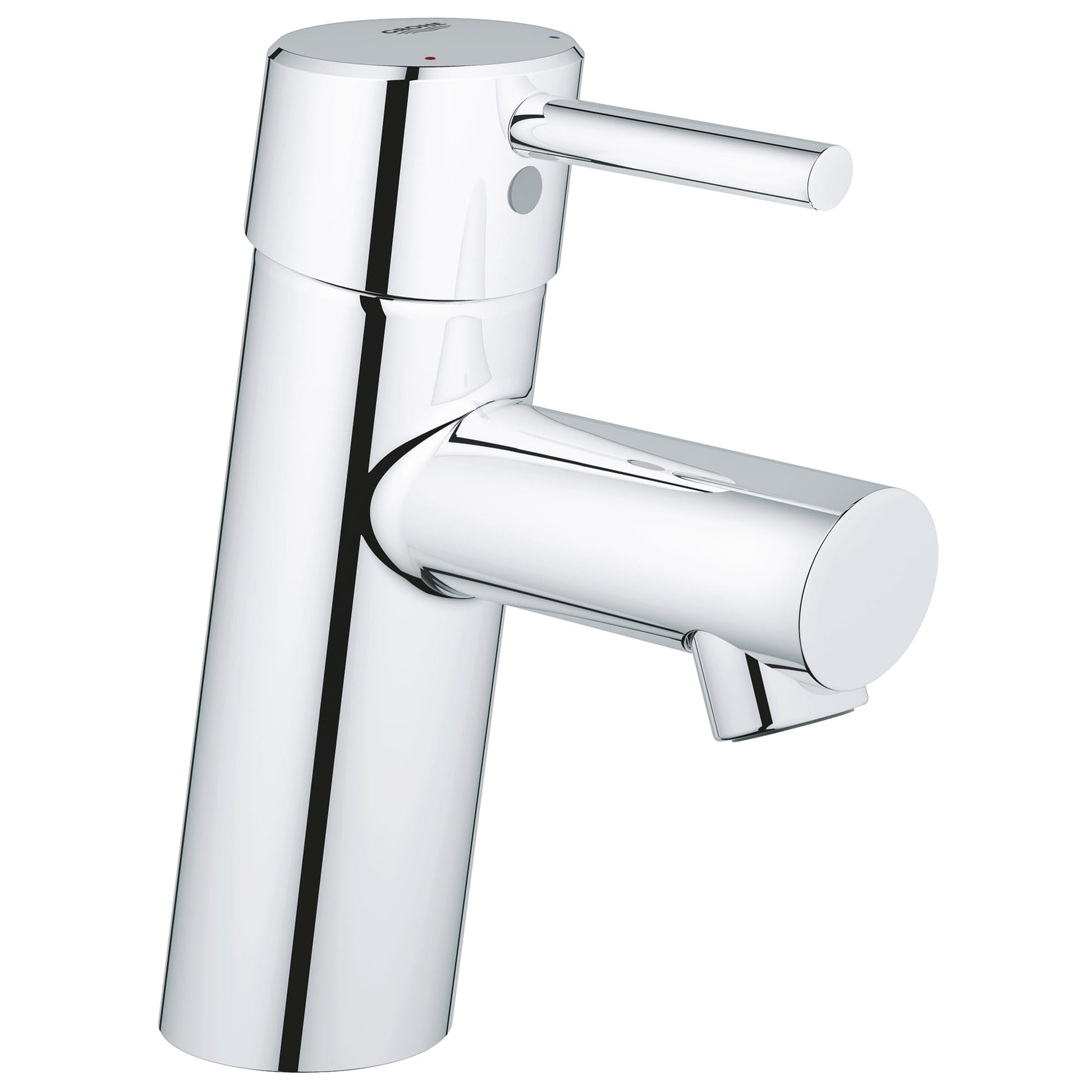 GROHE 3427100A Concetto Chrome Single Hole Single-Handle S-Size Bathroom Faucet 1.2 GPM Less Drain