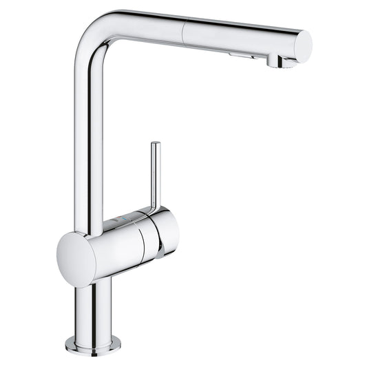 GROHE 30300000 Minta Chrome Single-Handle Pull-Out Kitchen Faucet Dual Spray 1.75 GPM