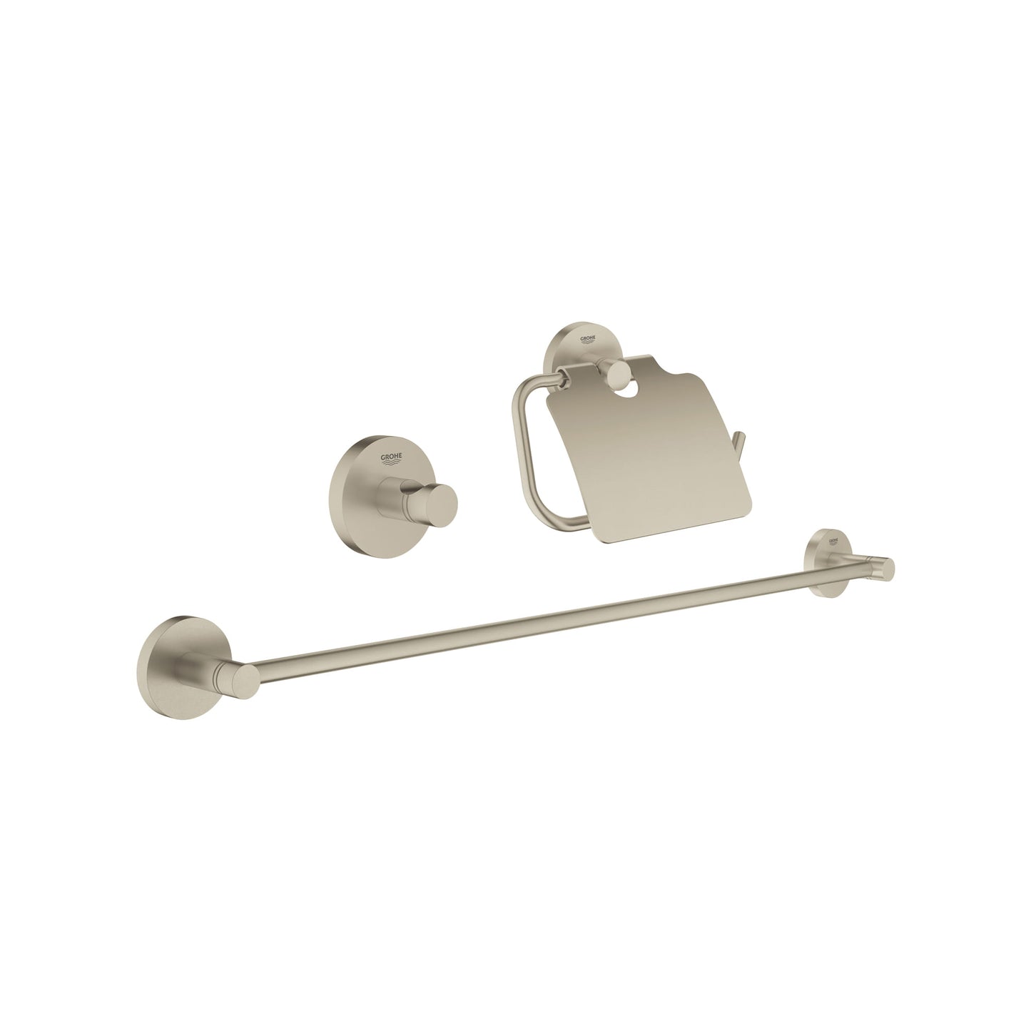 GROHE 40775EN1 Essentials Brushed Nickel 3-in-1 Accessory Set