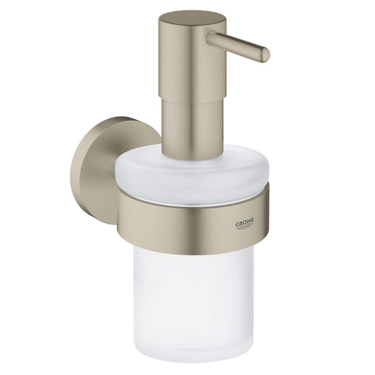 GROHE 40448EN1 Essentials Brushed Nickel Soap Dispenser with Holder