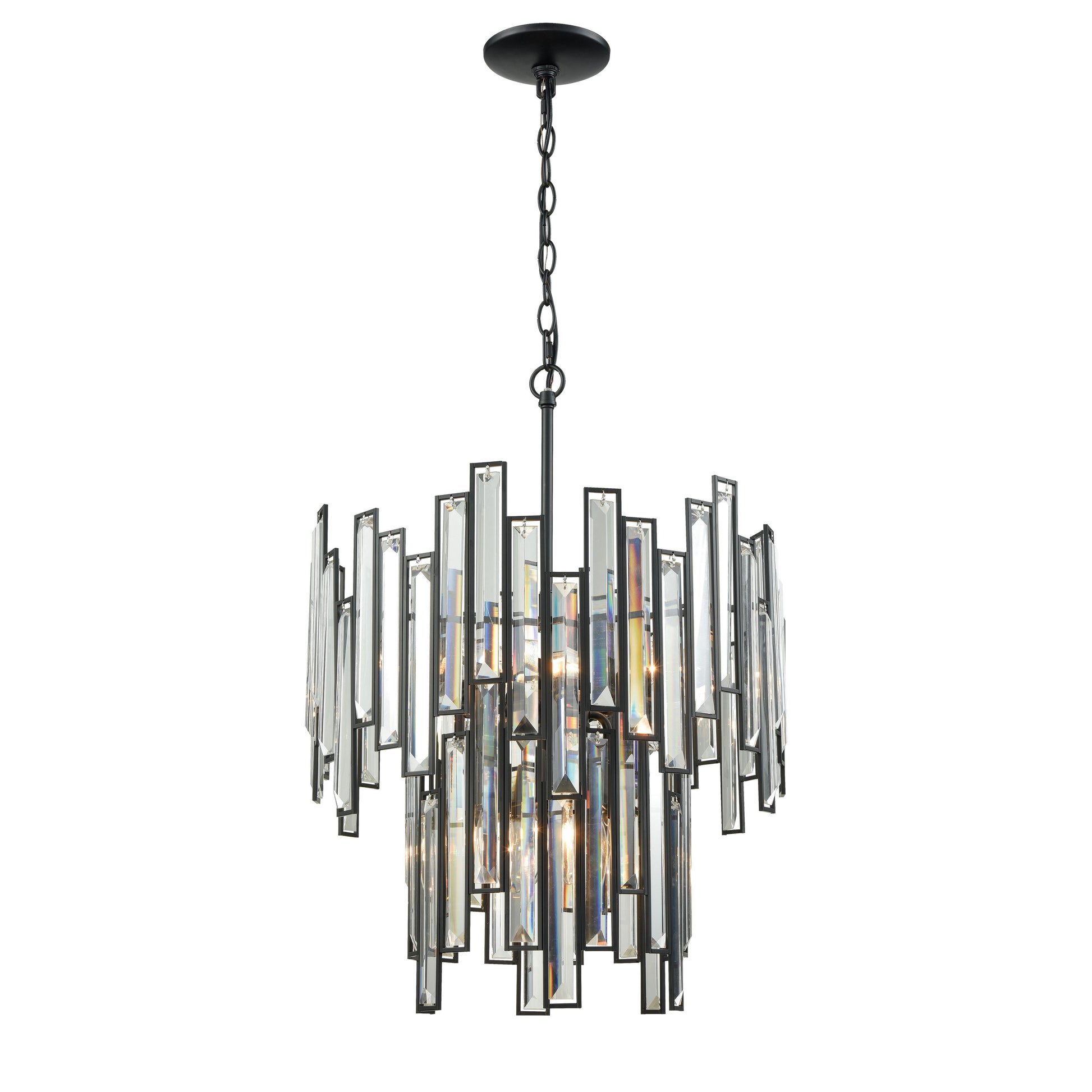 ELK SHOWROOM 46195/6 Lineo 18'' Wide 6-Light Chandelier - Matte Black