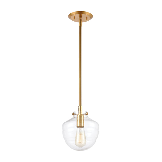 ELK SHOWROOM 46555/1 Manhattan Boutique 8'' Wide 1-Light Mini Pendant - Brushed Brass