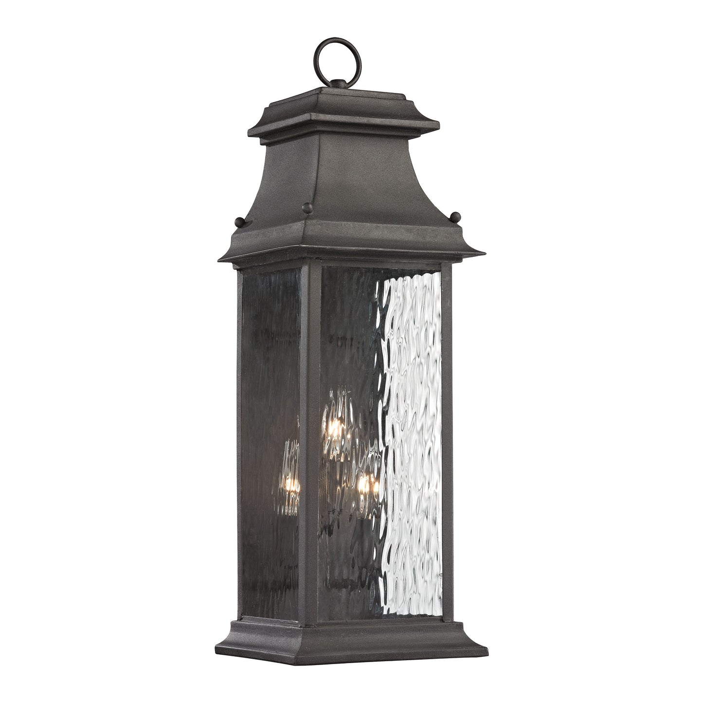 ELK SHOWROOM 47051/3 Forged Provincial 23'' High 3-Light Outdoor Sconce - Charcoal