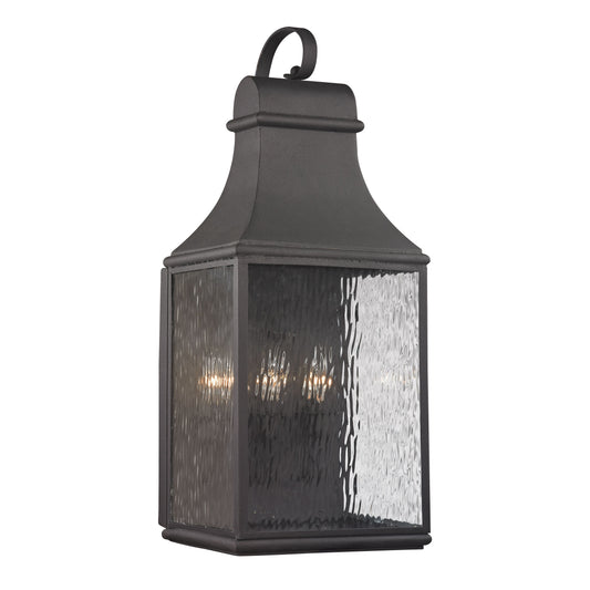 ELK SHOWROOM 47073/3 Forged Jefferson 27'' High 3-Light Outdoor Sconce - Charcoal