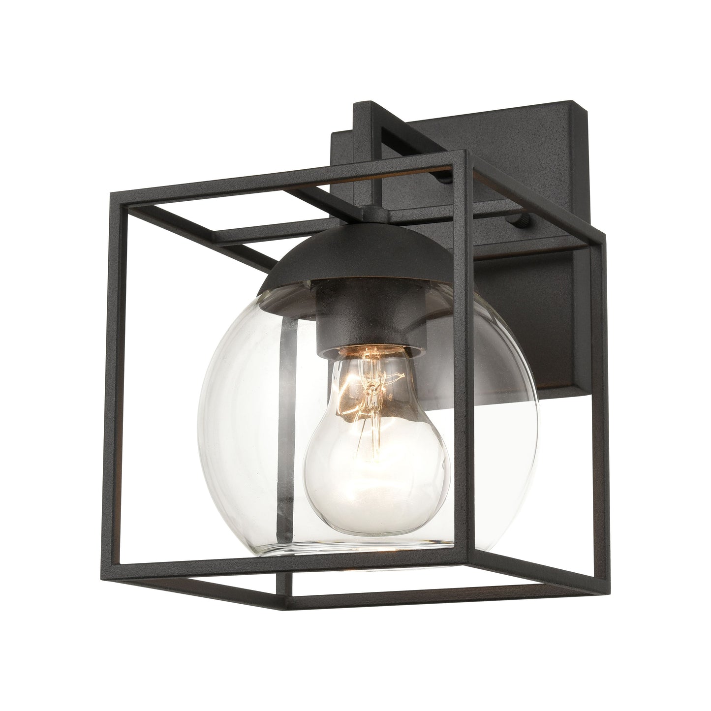 ELK SHOWROOM 47320/1 Cubed 9'' High 1-Light Outdoor Sconce - Charcoal