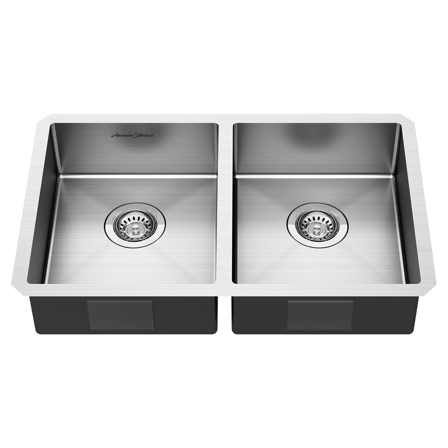 AMERICAN-STANDARD 18DB6291800.075, Pekoe 29 x 18-Inch Stainless Steel Undermount Double-Bowl ADA Kitchen Sink in Stainless Stl