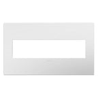 LEGRAND AWP4GWH4 ADORNE  Gloss White Four-Gang Screwless Wall Plate with Microban