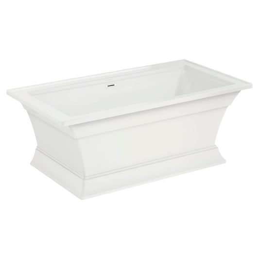 AMERICAN-STANDARD 2546004.020, Town Square S 68 x 36-Inch Freestanding Bathtub Center Drain With Integrated Overflow in White