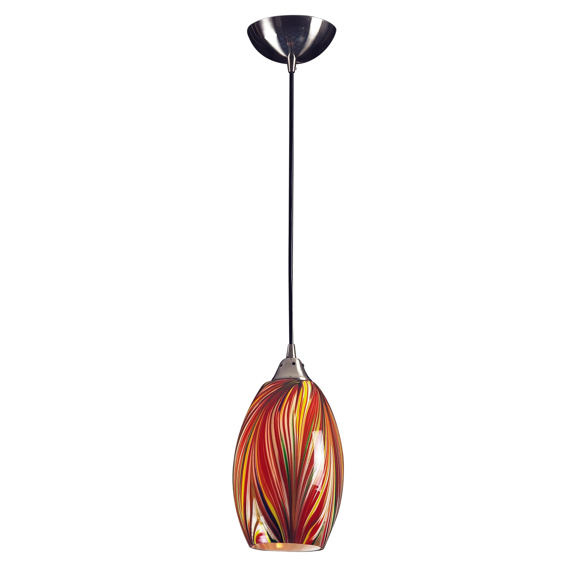 ELK SHOWROOM 517-1M-LED Mulinello 6'' Wide 1-Light Pendant - Satin Nickel (LED)