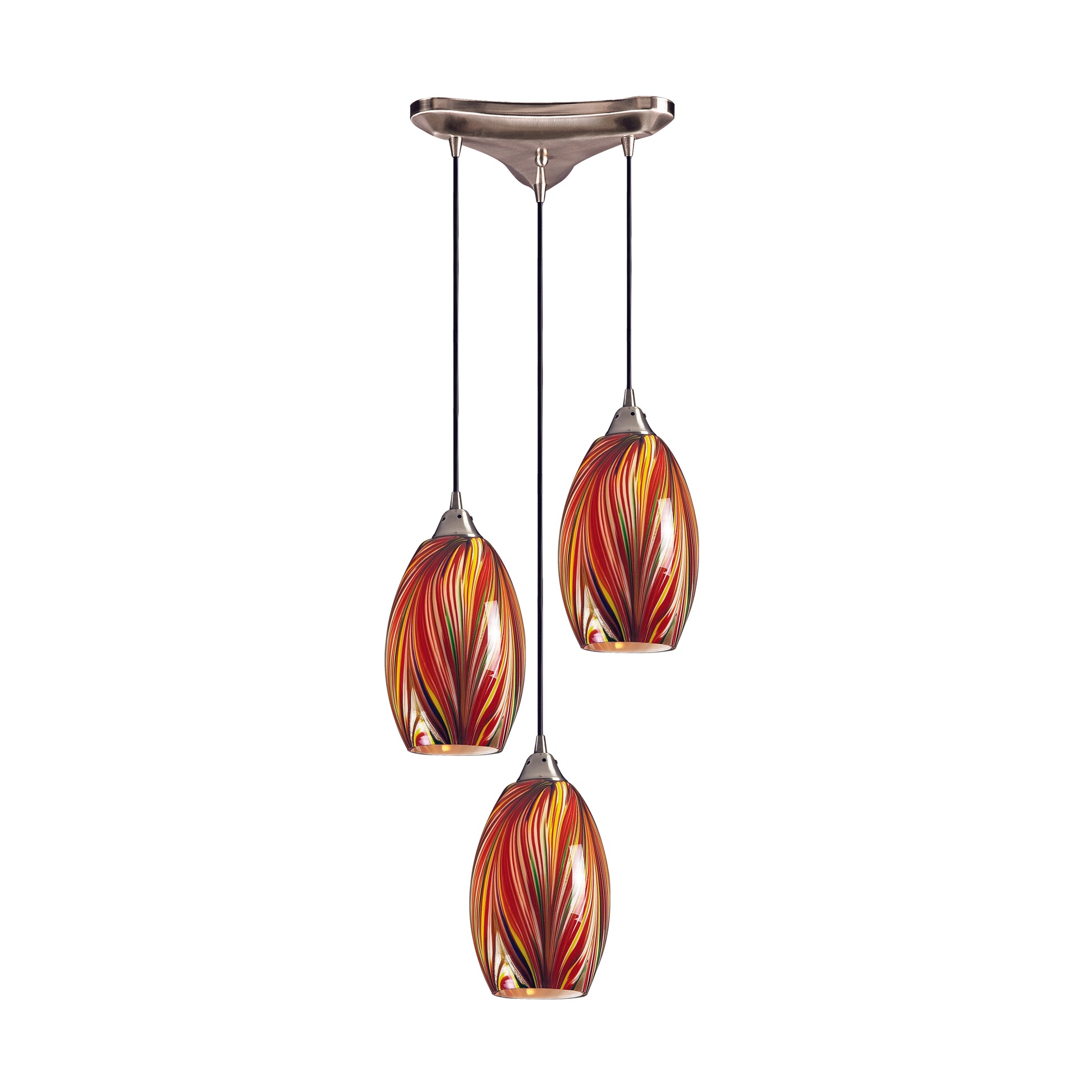 ELK SHOWROOM 517-3M Mulinello 10'' Wide 3-Light Pendant - Satin Nickel