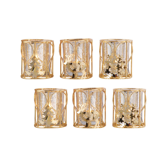 ELK STUDIO 517778/S2 Heartland Tree Votives in Gold (2 Sets of 3)