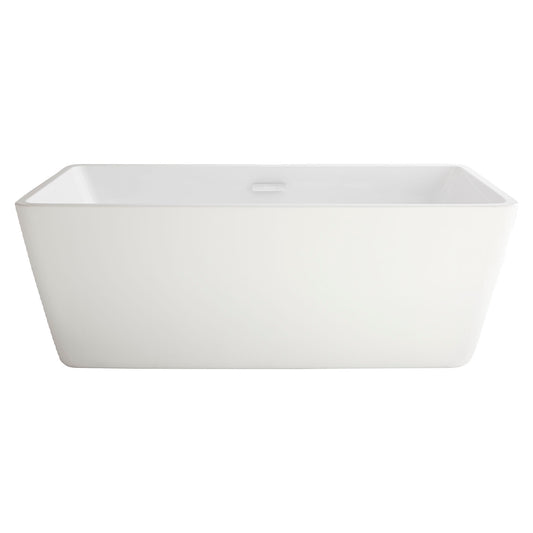 AMERICAN-STANDARD 2766034.020, Sedona Loft 63 x 30-Inch Rectangle Freestanding Bathtub Center Drain With Integrated Overflow in White