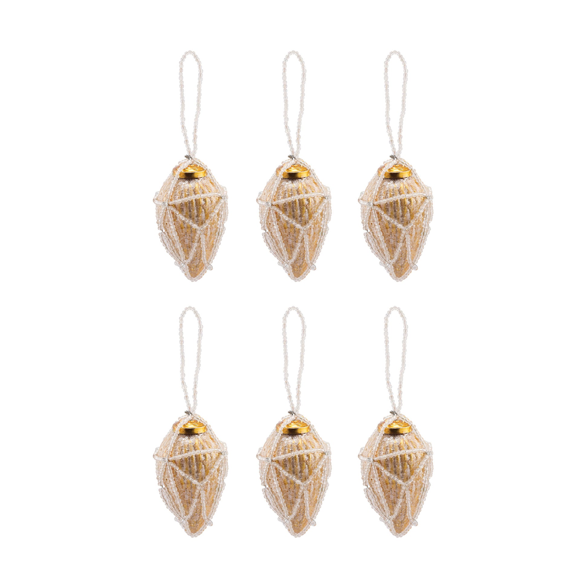 ELK STUDIO 519277/S6 Beaded Ornament Conical (Set of 6)