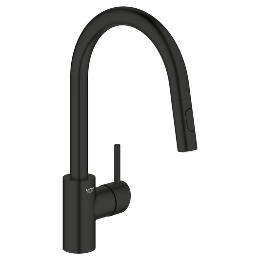 GROHE 326652433 Concetto Single-Handle Pull-Down Kitchen Faucet Dual Spray 1.75 GPM , Matte Black
