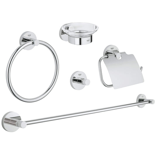 GROHE 40344001 Essentials Chrome 5-in-1 Accessory Set