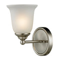 THOMAS 5601BB/20 Sudbury 1-Light Wall Lamp in Brushed Nickel with White Glass