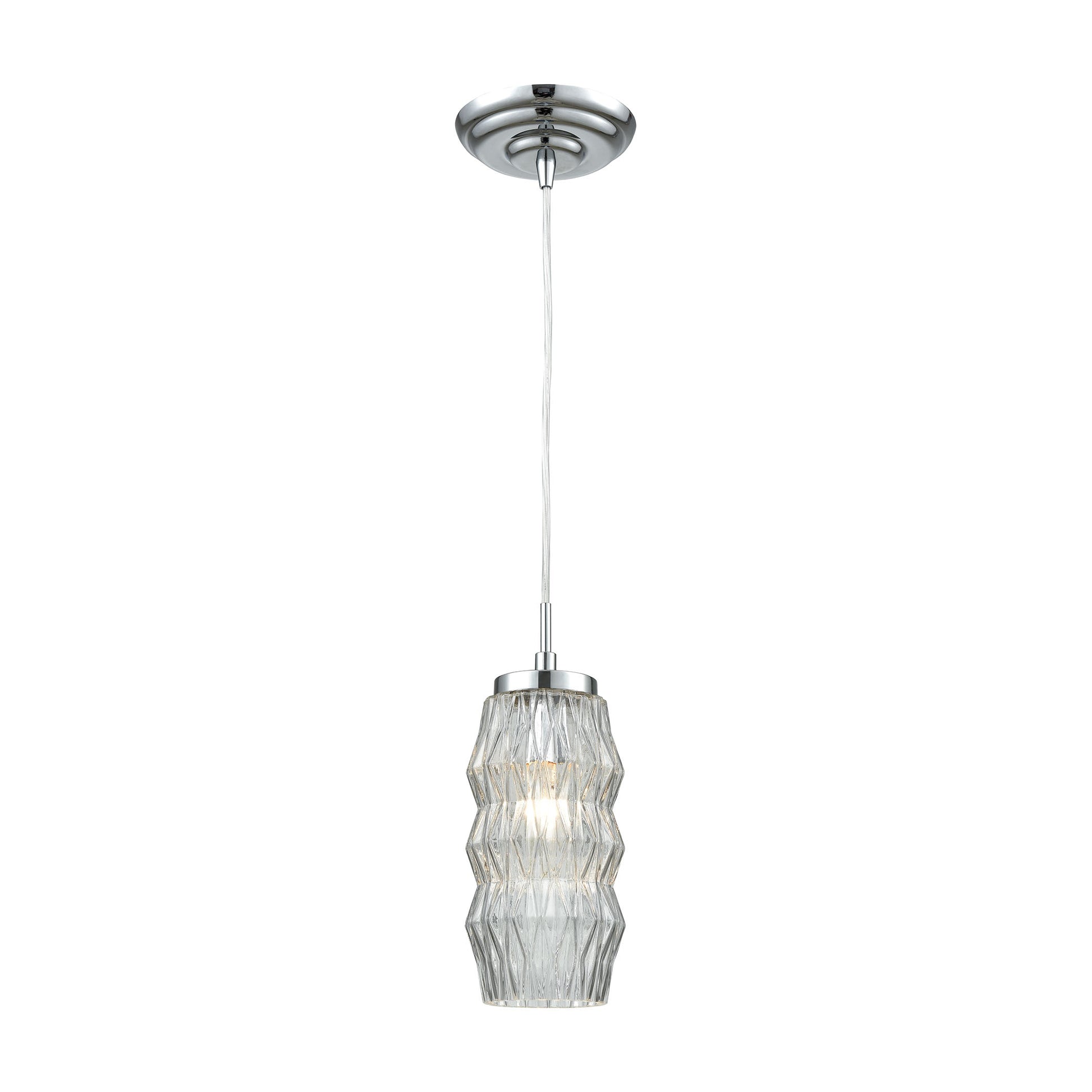 ELK SHOWROOM 56650/1 Zigzag 4'' Wide 1-Light Mini Pendant - Polished Chrome