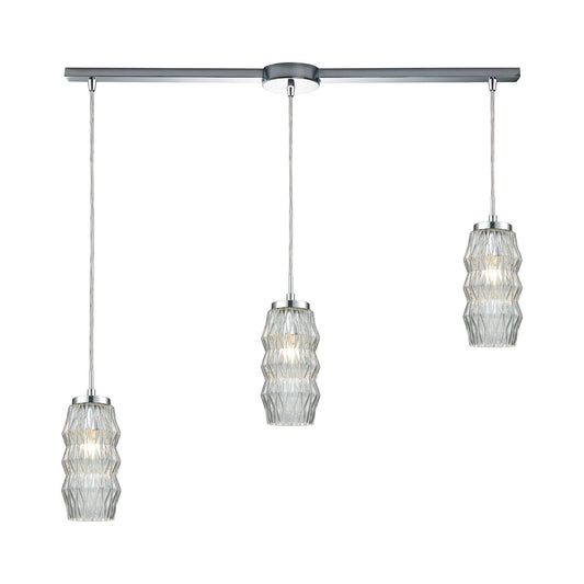 ELK SHOWROOM 56650/3L Zigzag 38'' Wide 3-Light Mini Pendant - Polished Chrome