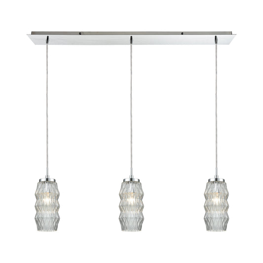 ELK SHOWROOM 56650/3LP Zigzag 36'' Wide 3-Light Mini Pendant - Polished Chrome