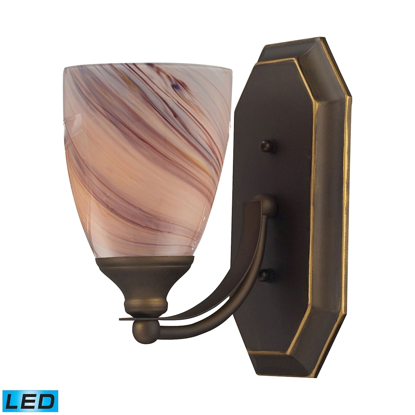 ELK SHOWROOM 570-1B-CR-LED Mix and Match Vanity 5'' Wide 1-Light Vanity Light - Aged Bronze