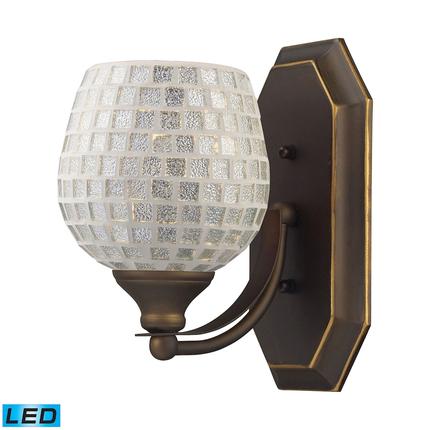 ELK SHOWROOM 570-1B-SLV-LED Mix and Match Vanity 5'' Wide 1-Light Vanity Light - Aged Bronze