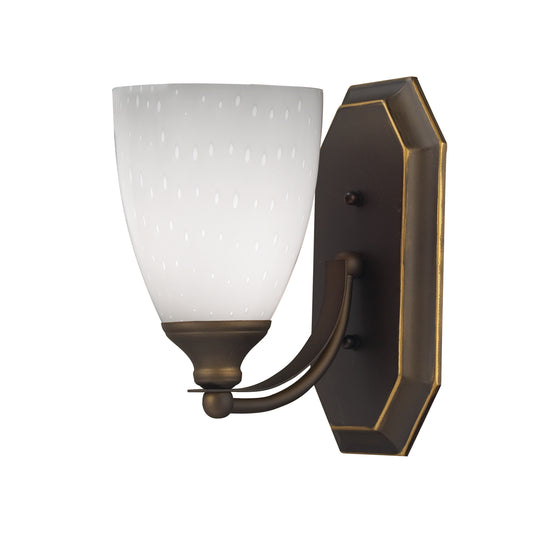 ELK SHOWROOM 570-1B-WH Mix-N-Match Vanity 1-Light Wall Lamp in Aged Bronze with Simple White Glass