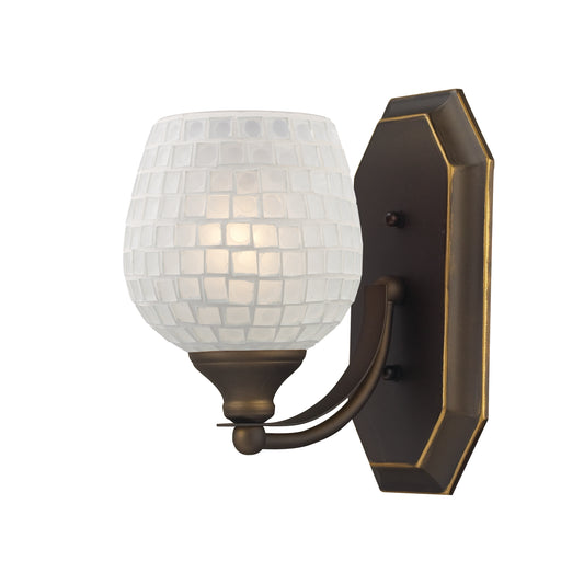 ELK SHOWROOM 570-1B-WHT Mix and Match Vanity 5'' Wide 1-Light Vanity Light - Aged Bronze