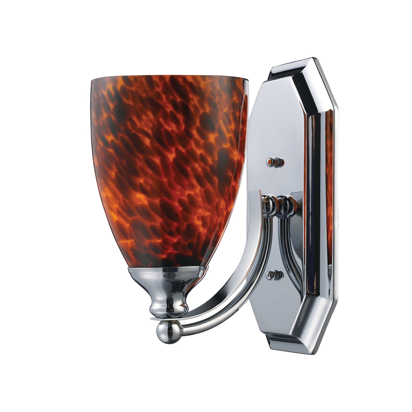 ELK SHOWROOM 570-1C-ES Mix and Match Vanity 1-Light Wall Lamp in Chrome with Espresso Glass